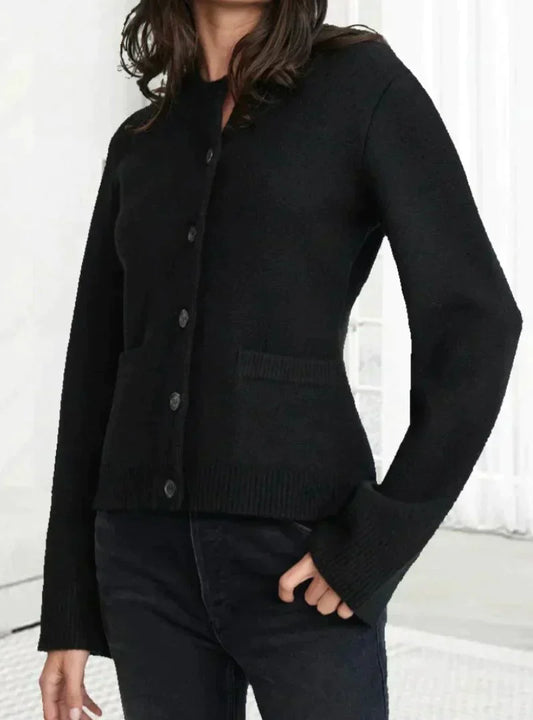 Women's Cardigan - Soft Knit - Buttons and Pockets - Long-Sleeved Comfortable Fit