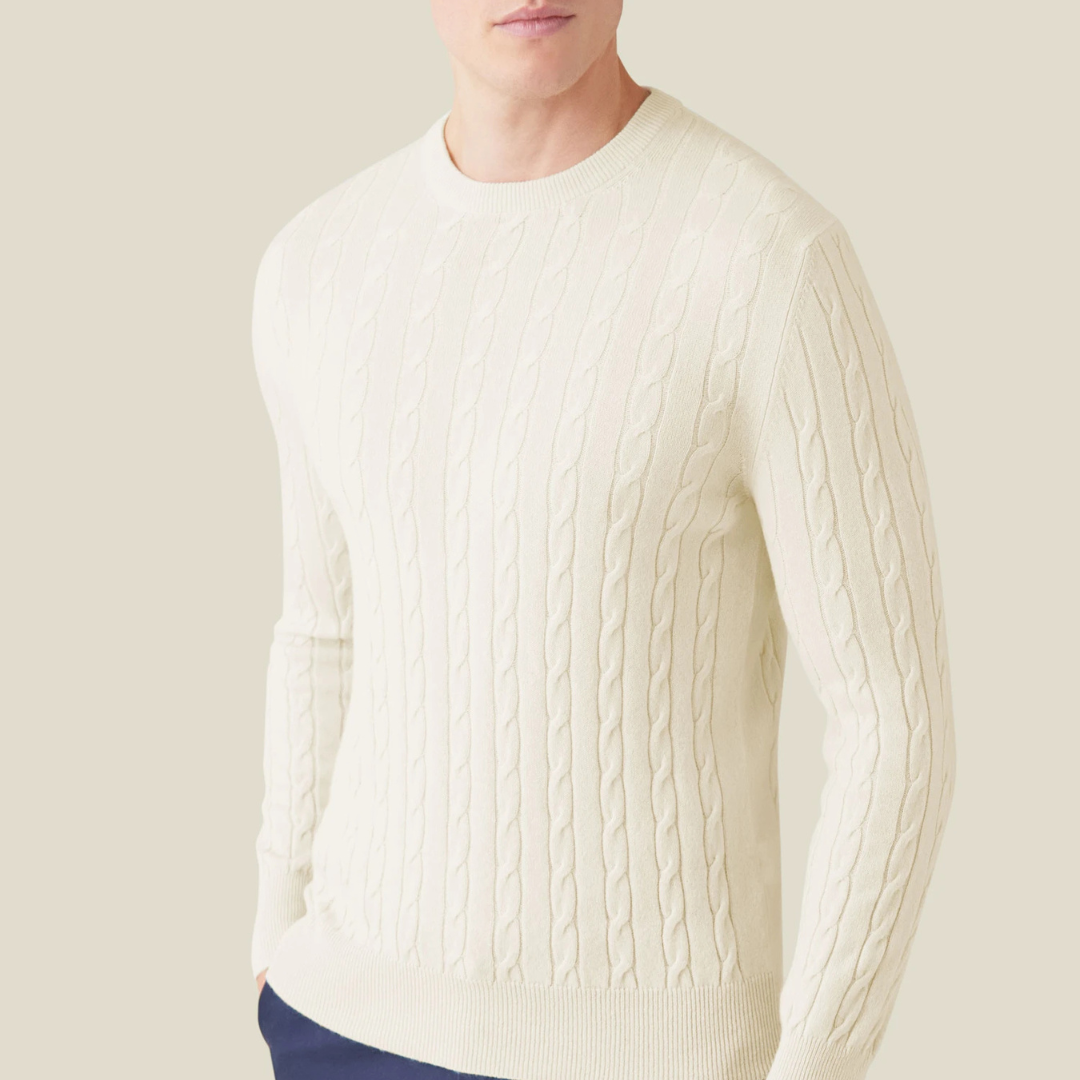 Teddy Regular Fit Cable Knit Sweater | Ribbed Cable Knit Sweater