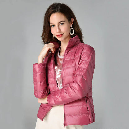 Women's Jacket – Waterproof – Slim Fit – Padded – Hip Length – High Collar