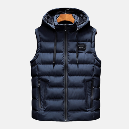 Reggie Hooded Puffer Vest | Quilted, Zip Front Puffer Vest