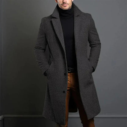 Men's Coat – Tailored Fit – Classic Cut – Knee-Length – Elegant Outerwear