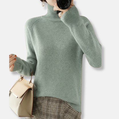 Eliza Loose Fit Turtleneck Sweater | Ribbed Turtleneck Sweater