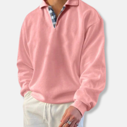 Luigi Loose Fit Sweater | Collared V-Neck, Ribbed Cuffs Sweater