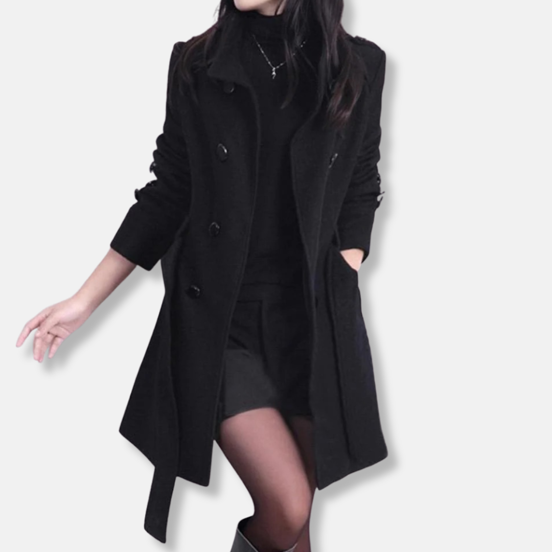 Elizabeth Wool Tailored Trench Coat | Belted Trench Coat