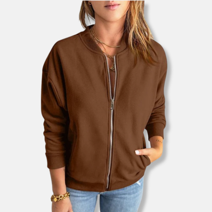 Women's Jacket – Lightweight – Relaxed Fit – Zipper – Ribbed Edge