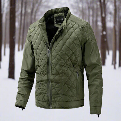 Men's Jacket – Padded – Slim Fit – Lightly Insulating – High Collar – Zipper Pockets