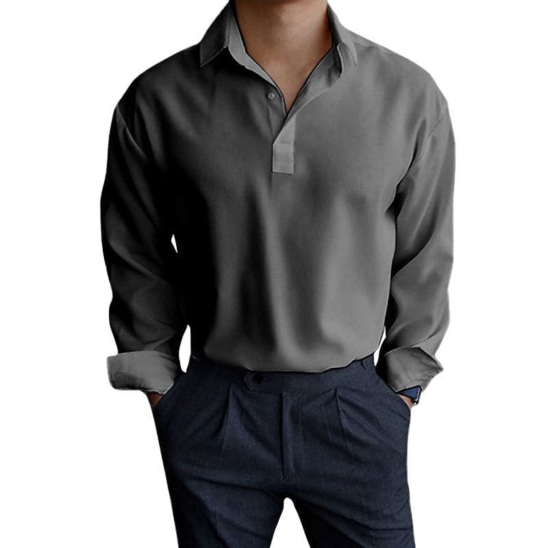 Herreskjorte - Klassisk Design - Skjult Knepping - Regular Fit - Lange Ermer
