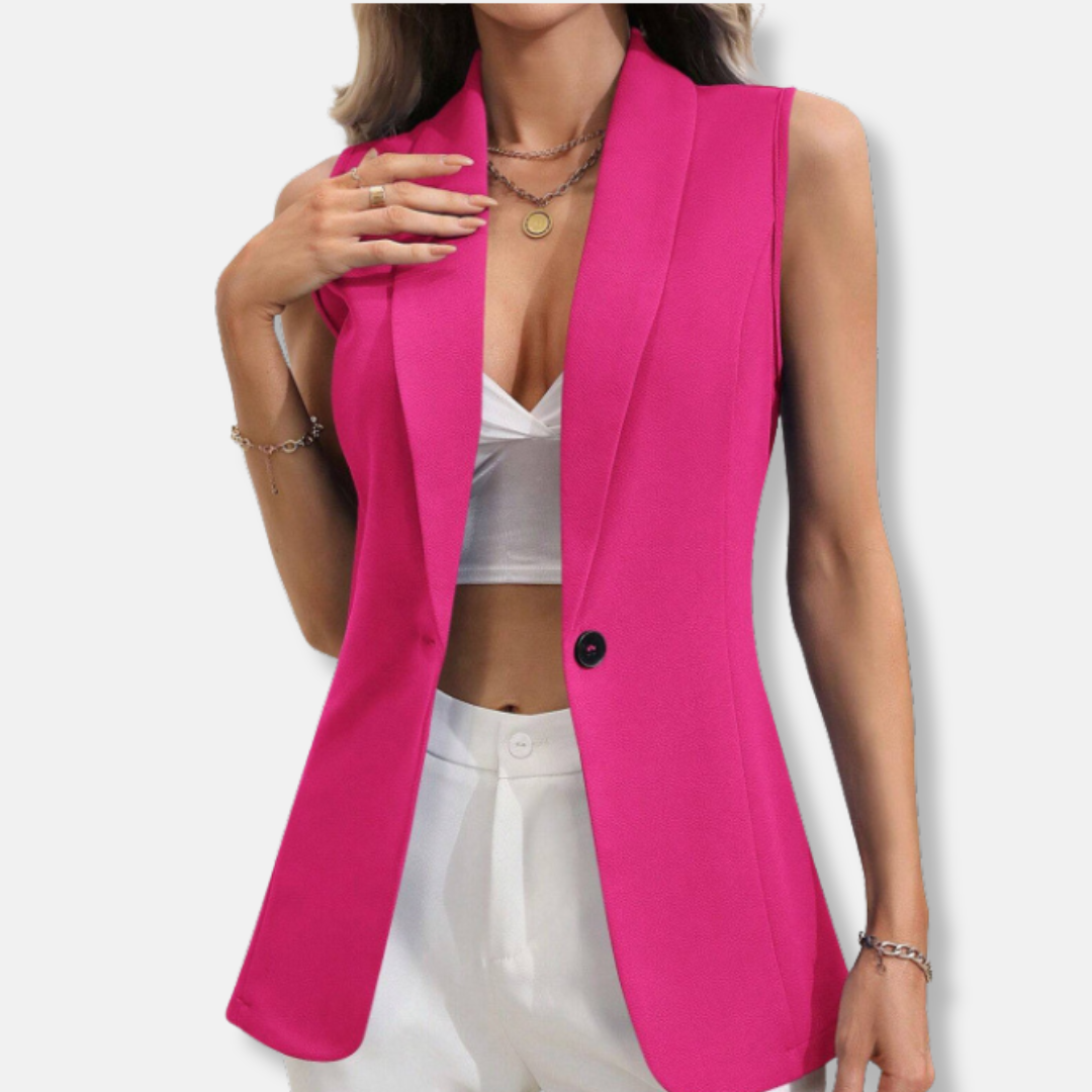 Abigail Tailored Blazer Vest | Notched Lapel Blazer Vest