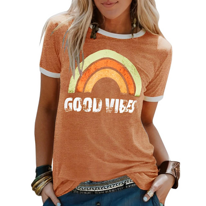 Women's T-Shirt – Relaxed Fit – Soft Knit – Short-Sleeved with Graphic Print