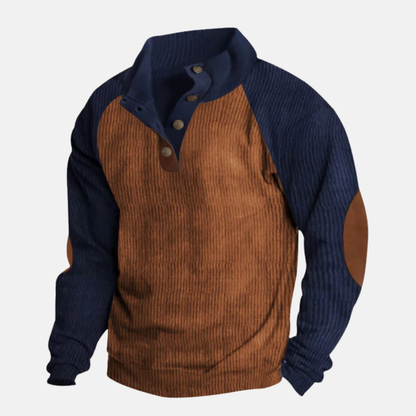 Mario Cotton Stand Collar Sweater | Raglan Sleeve Ribbed Sweater