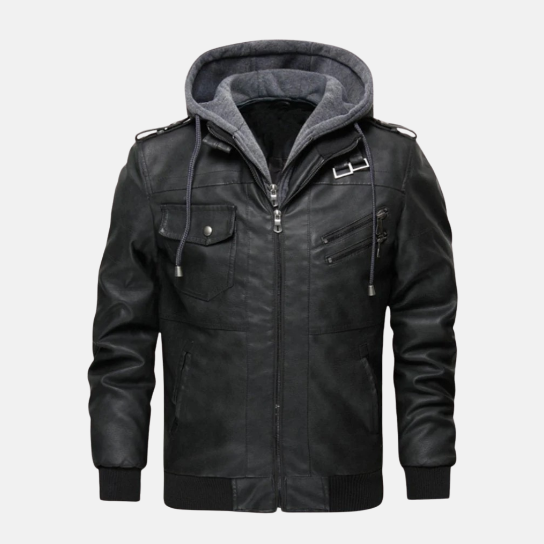 Domenico Hooded Bomber Jacket | Zip Pockets Bomber Jacket