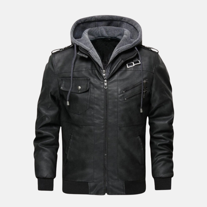 Domenico Hooded Bomber Jacket | Zip Pockets Bomber Jacket