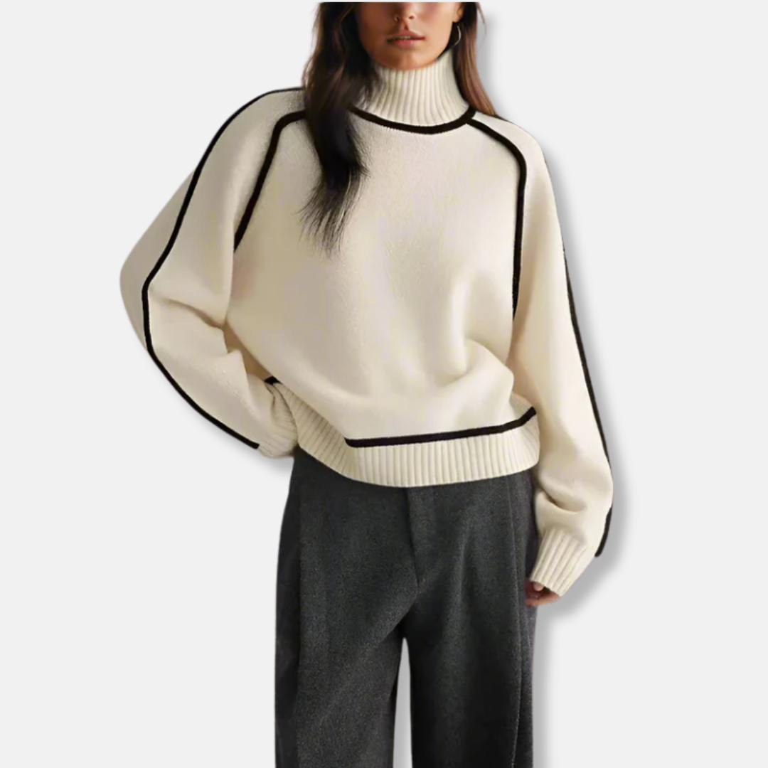 Aria Oversized Turtleneck Sweater | Batwing Sleeves Sweater