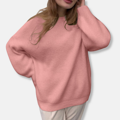 Women's Sweater – Soft Knit – Ribbed Texture – Oversized Fit – Long Sleeves