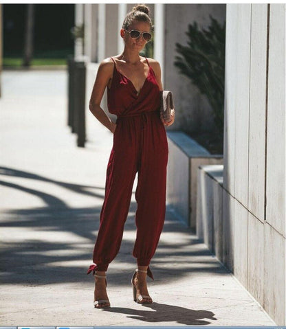 Woman Maxi Dress - Floral Pattern - V-neck - Thin Straps - Light and Elegant