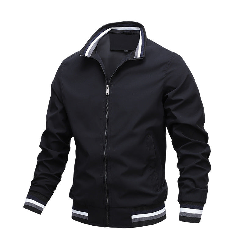 Men's Bomber Jacket – Waterproof – Ribbed Cuffs and Collar – Zipper Closure