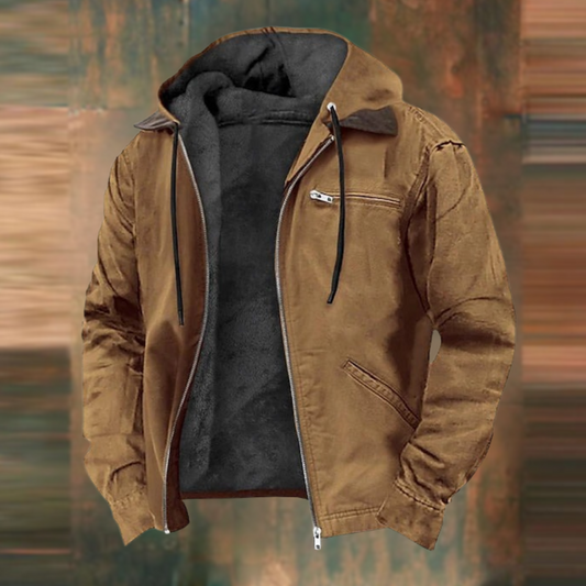 Men's Hoodie - Slim Fit - Fleece Lined - Zipper Pocket - Casual Outdoor Use
