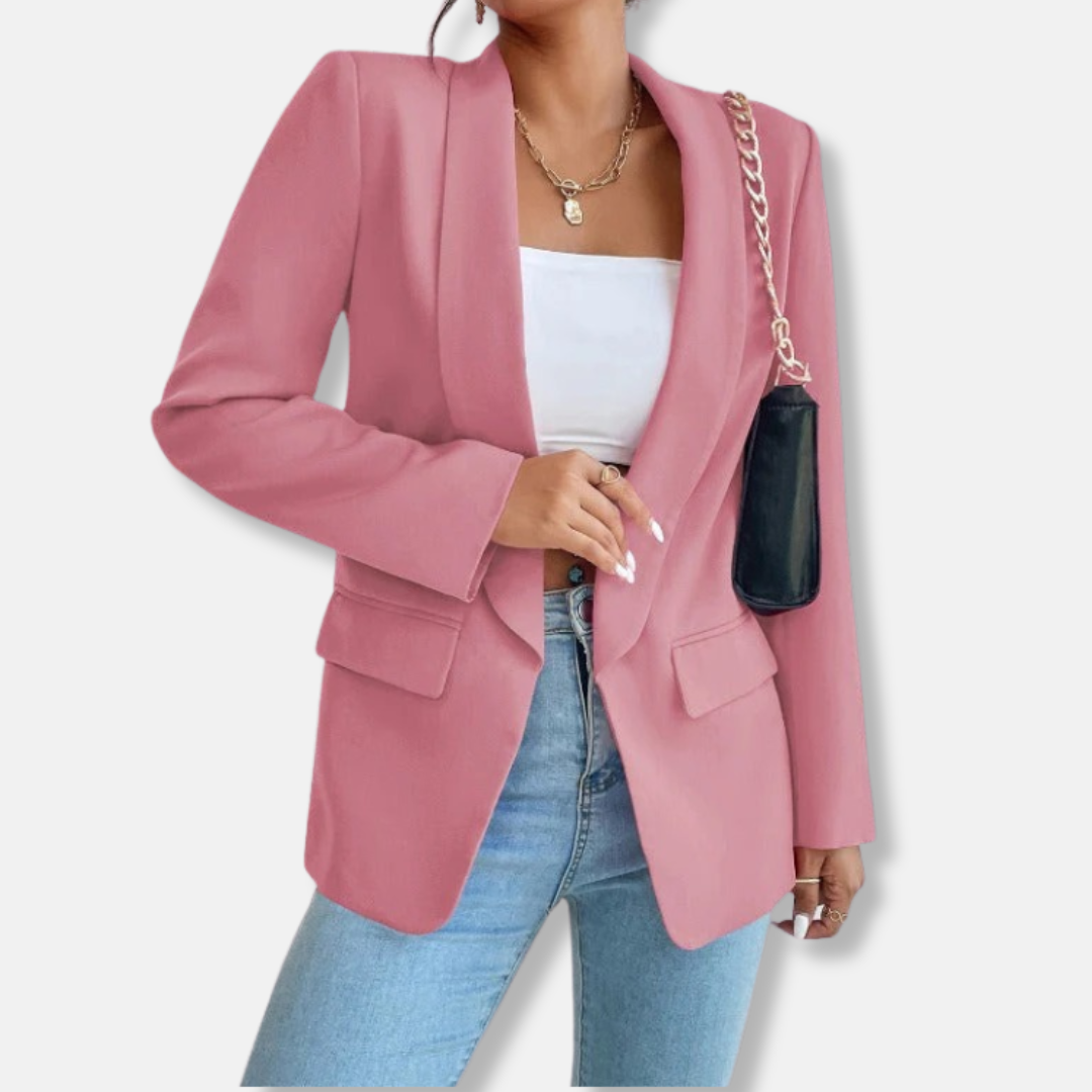 Thea Tailored Fit Blazer | Notch Lapel With Flap Pockets Blazer