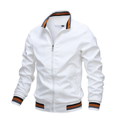 Men's Bomber Jacket – Waterproof – Ribbed Cuffs and Collar – Zipper Closure