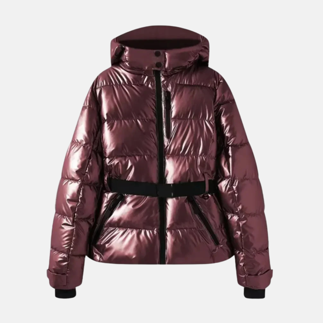 Women’s Jacket - Puffer Quilted - Adjustable Belted Waist - Hooded