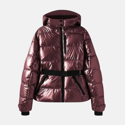 Women’s Jacket - Puffer Quilted - Adjustable Belted Waist - Hooded