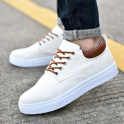 Herresneakers - Pustende Canvas - Gummisåle - Lav Topp - Komfortabel Hverdagssko