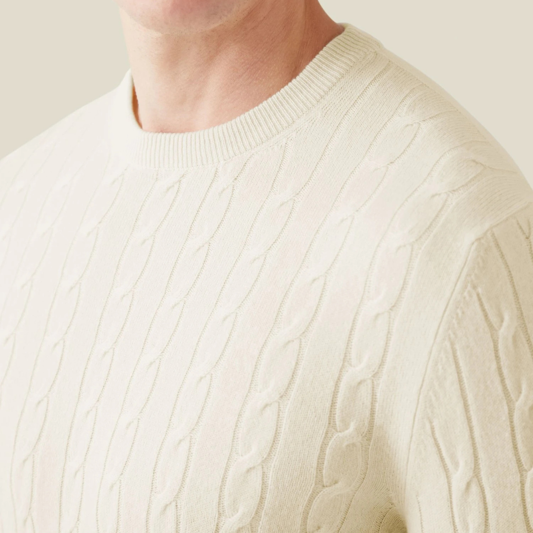 Teddy Regular Fit Cable Knit Sweater | Ribbed Cable Knit Sweater