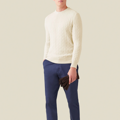 Teddy Regular Fit Cable Knit Sweater | Ribbed Cable Knit Sweater
