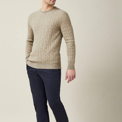 Teddy Regular Fit Cable Knit Sweater | Ribbed Cable Knit Sweater