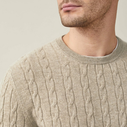 Teddy Regular Fit Cable Knit Sweater | Ribbed Cable Knit Sweater
