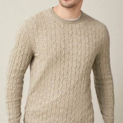 Teddy Regular Fit Cable Knit Sweater | Ribbed Cable Knit Sweater