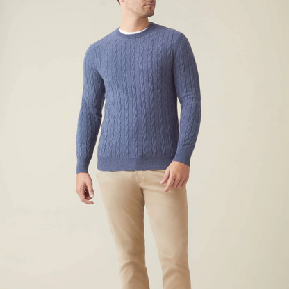 Teddy Regular Fit Cable Knit Sweater | Ribbed Cable Knit Sweater