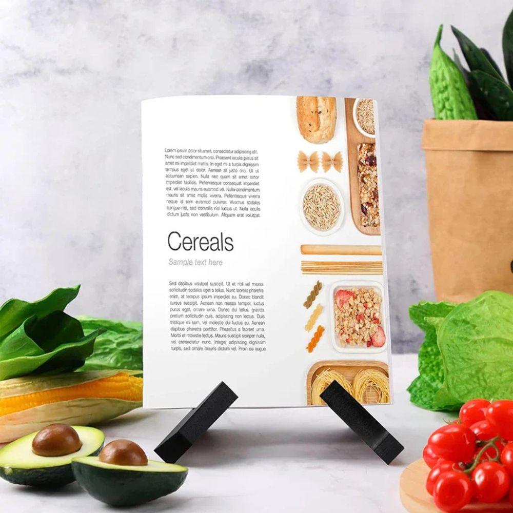 Minimalist Wooden Recipe Book Stand With Foldable X-Shape