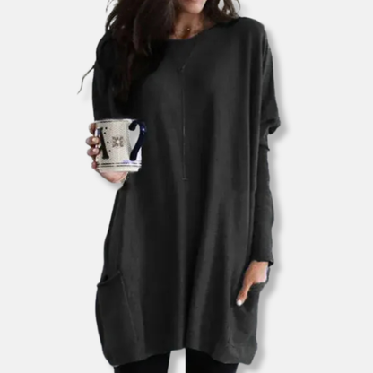 Clara Oversized Tunic Sweater | Dropped Shoulders Tunic Sweater