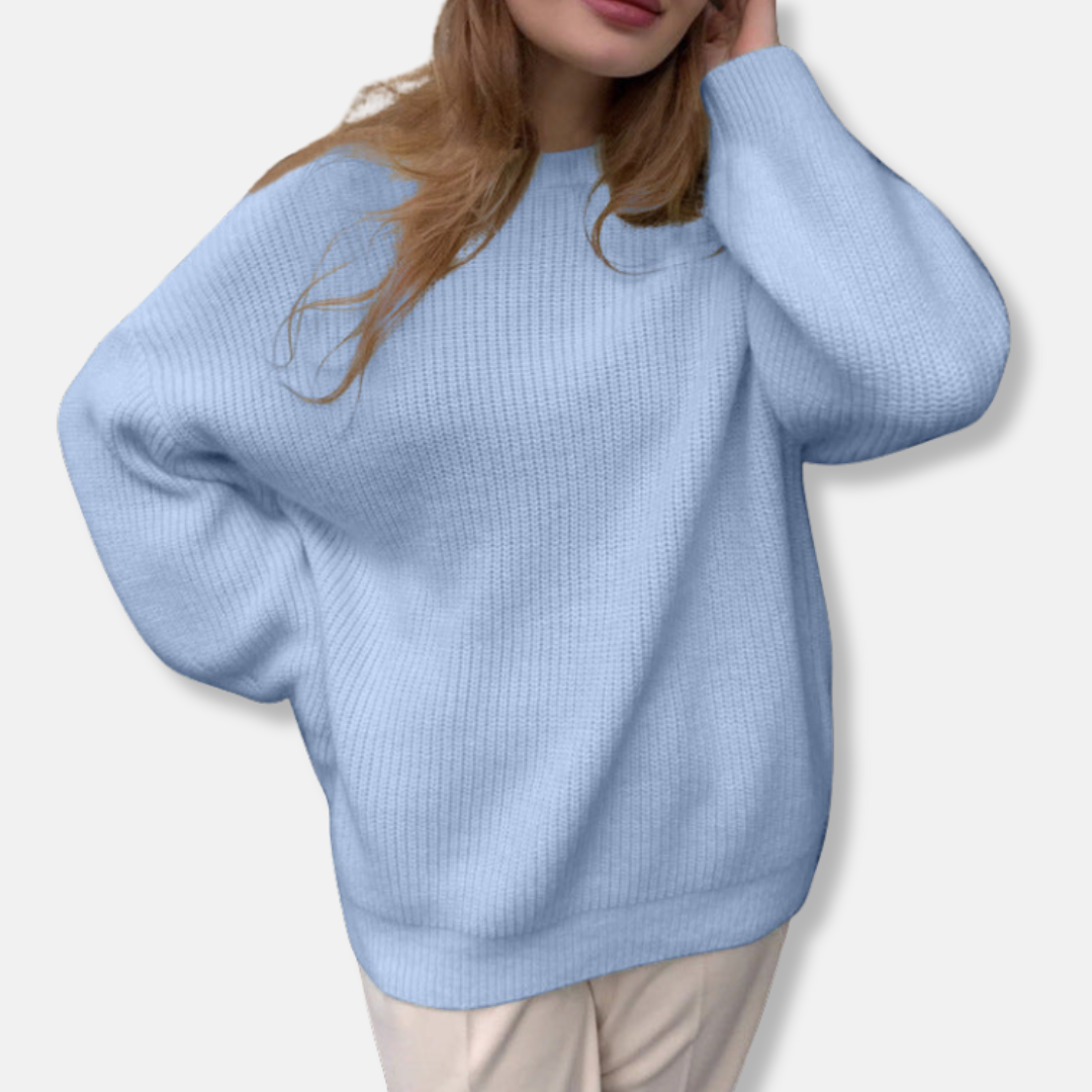 Women's Sweater – Soft Knit – Ribbed Texture – Oversized Fit – Long Sleeves