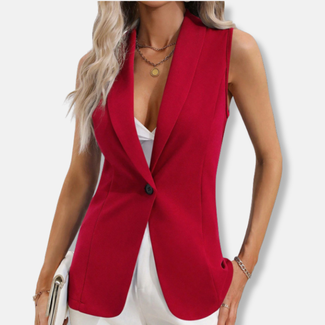 Abigail Tailored Blazer Vest | Notched Lapel Blazer Vest