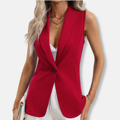 Abigail Tailored Blazer Vest | Notched Lapel Blazer Vest