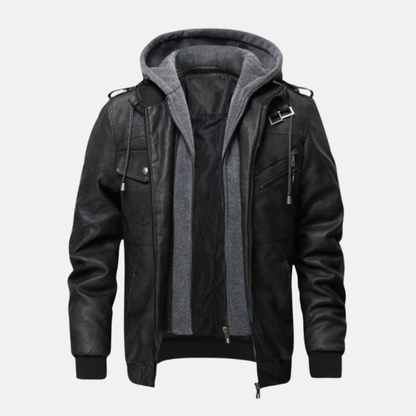 Domenico Hooded Bomber Jacket | Zip Pockets Bomber Jacket