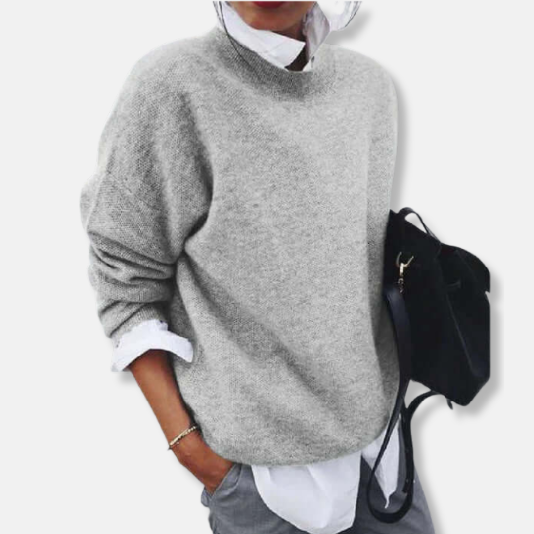 Phoebe Oversized Sweater | Crewneck Long Sleeve Sweater