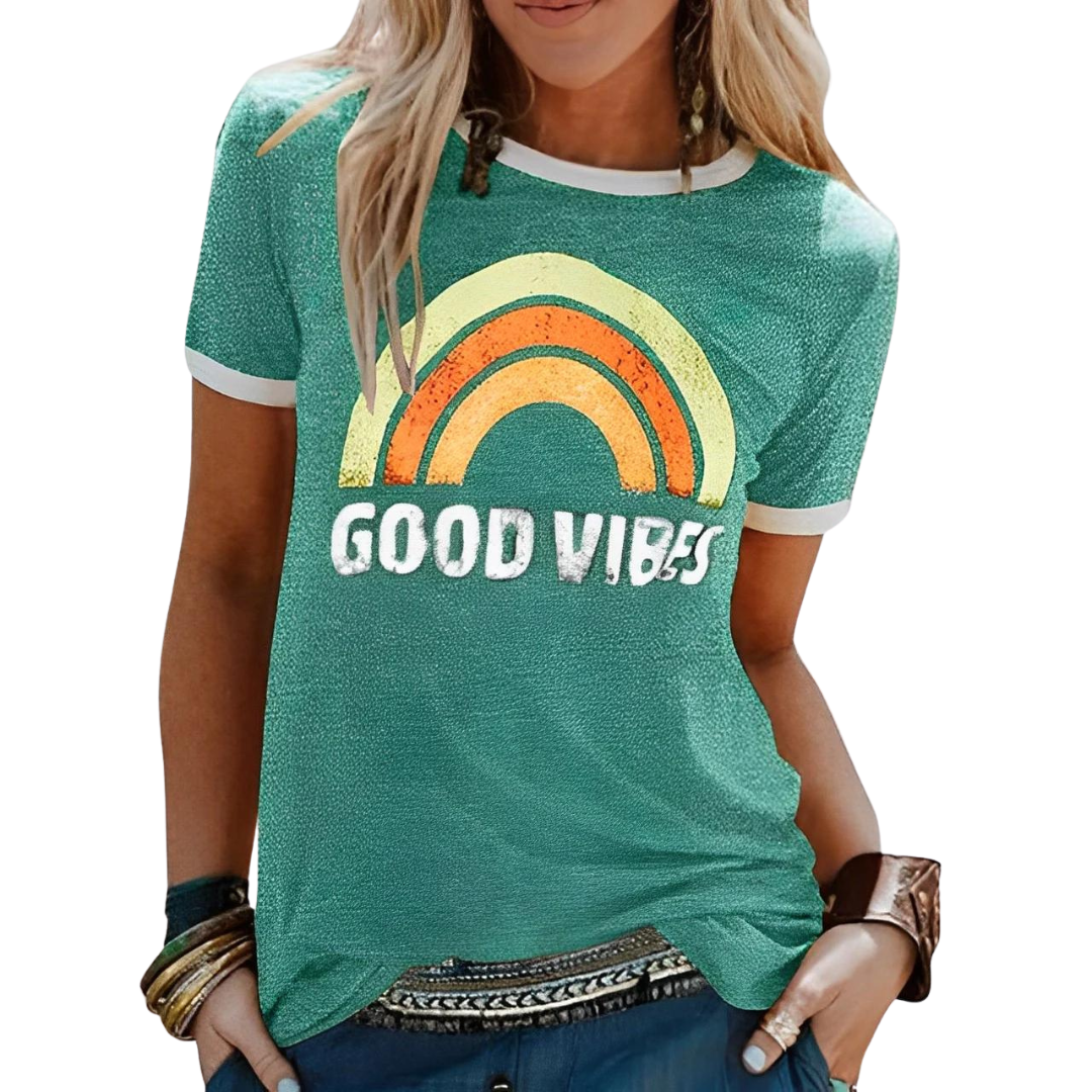 Women's T-Shirt – Relaxed Fit – Soft Knit – Short-Sleeved with Graphic Print