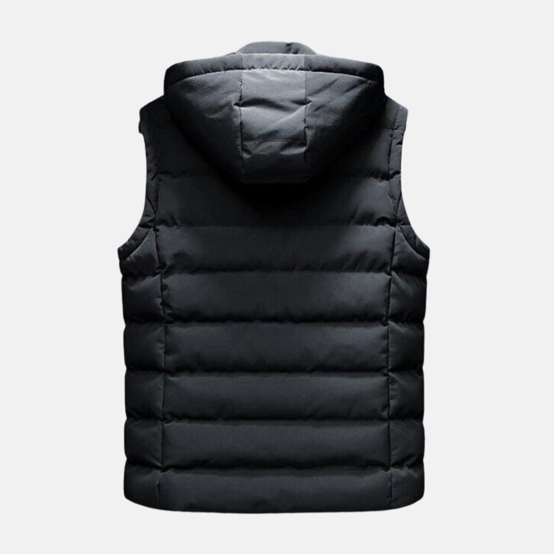 Reggie Hooded Puffer Vest | Quilted, Zip Front Puffer Vest