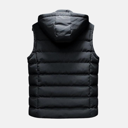 Reggie Hooded Puffer Vest | Quilted, Zip Front Puffer Vest