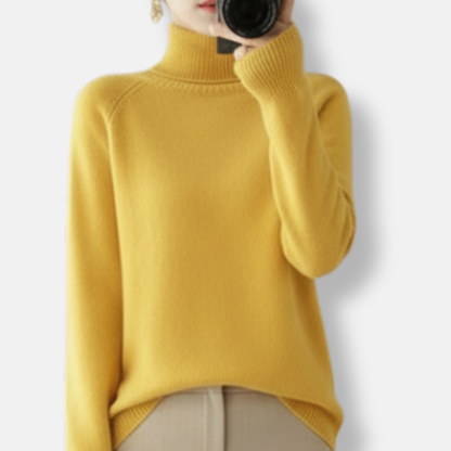 Eliza Loose Fit Turtleneck Sweater | Ribbed Turtleneck Sweater