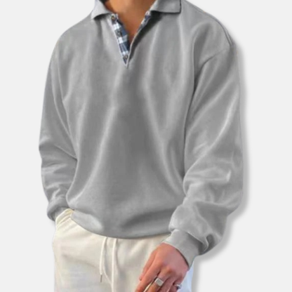 Luigi Loose Fit Sweater | Collared V-Neck, Ribbed Cuffs Sweater