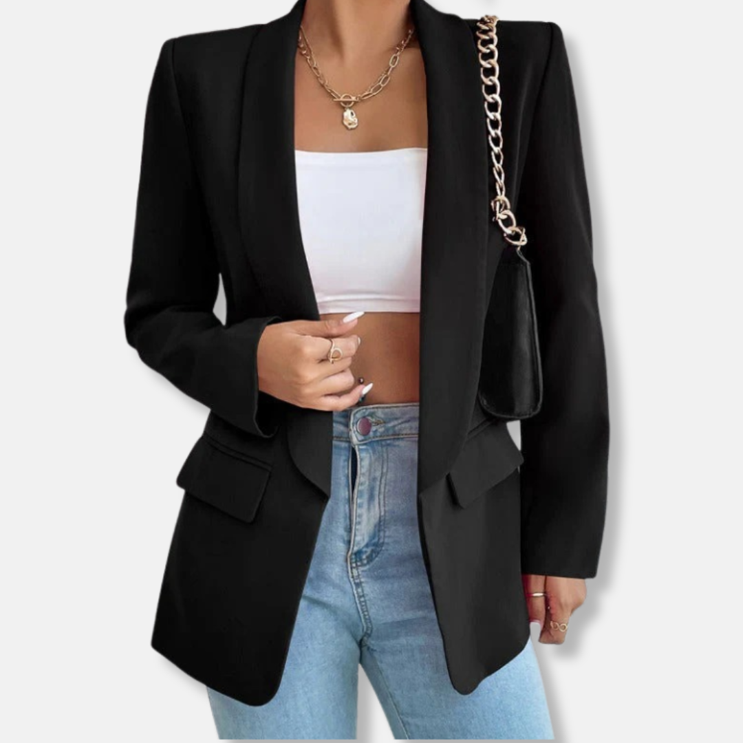 Thea Tailored Fit Blazer | Notch Lapel With Flap Pockets Blazer