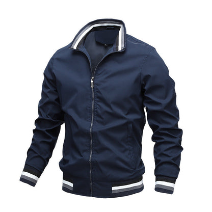 Men's Bomber Jacket – Waterproof – Ribbed Cuffs and Collar – Zipper Closure