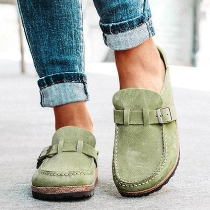 Unisex Slippers - Suede Leather - Ergonomic Footbed - Adjustable Strap