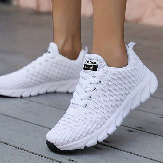 Women's Sneakers – Soft Knit – Low Top – Breathable Comfort – Memory Foam Sole