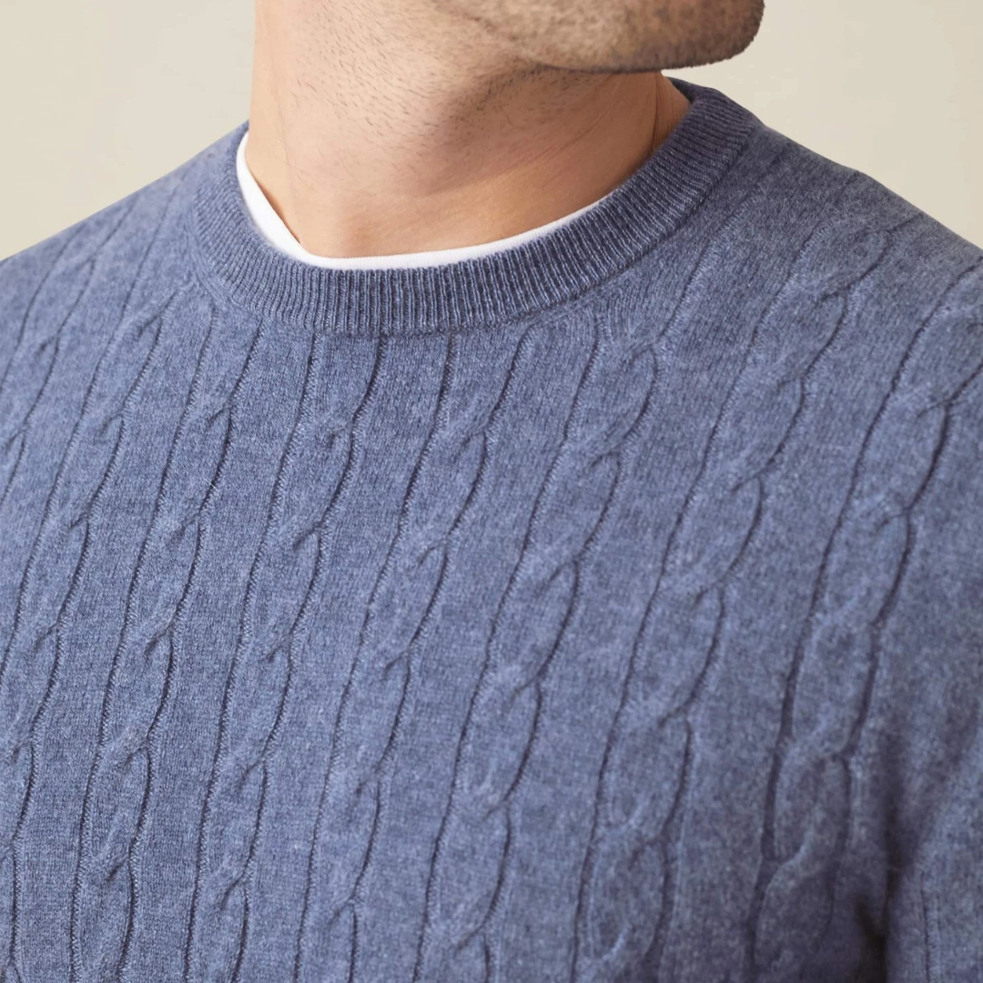 Teddy Regular Fit Cable Knit Sweater | Ribbed Cable Knit Sweater