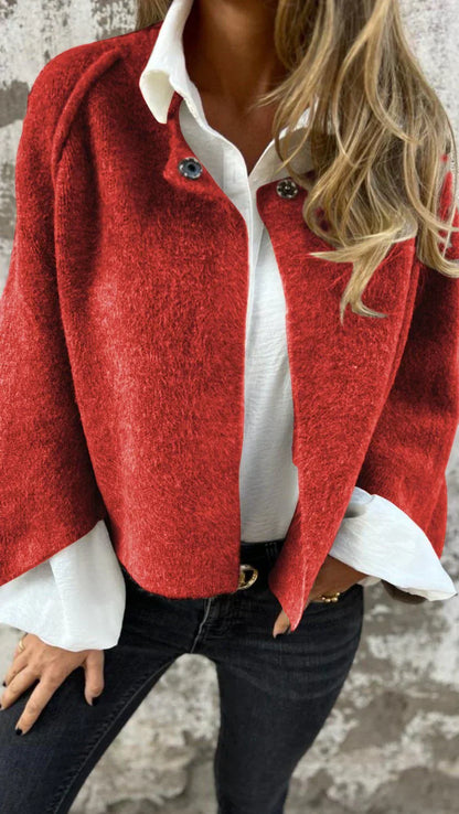 Dame Cardigan - Myk Ullblanding - Avslappet Passform - Knappelukking